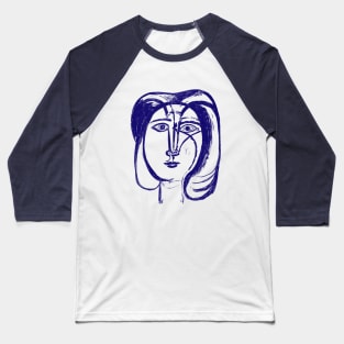 Picasso Woman's head #3 Blue Baseball T-Shirt